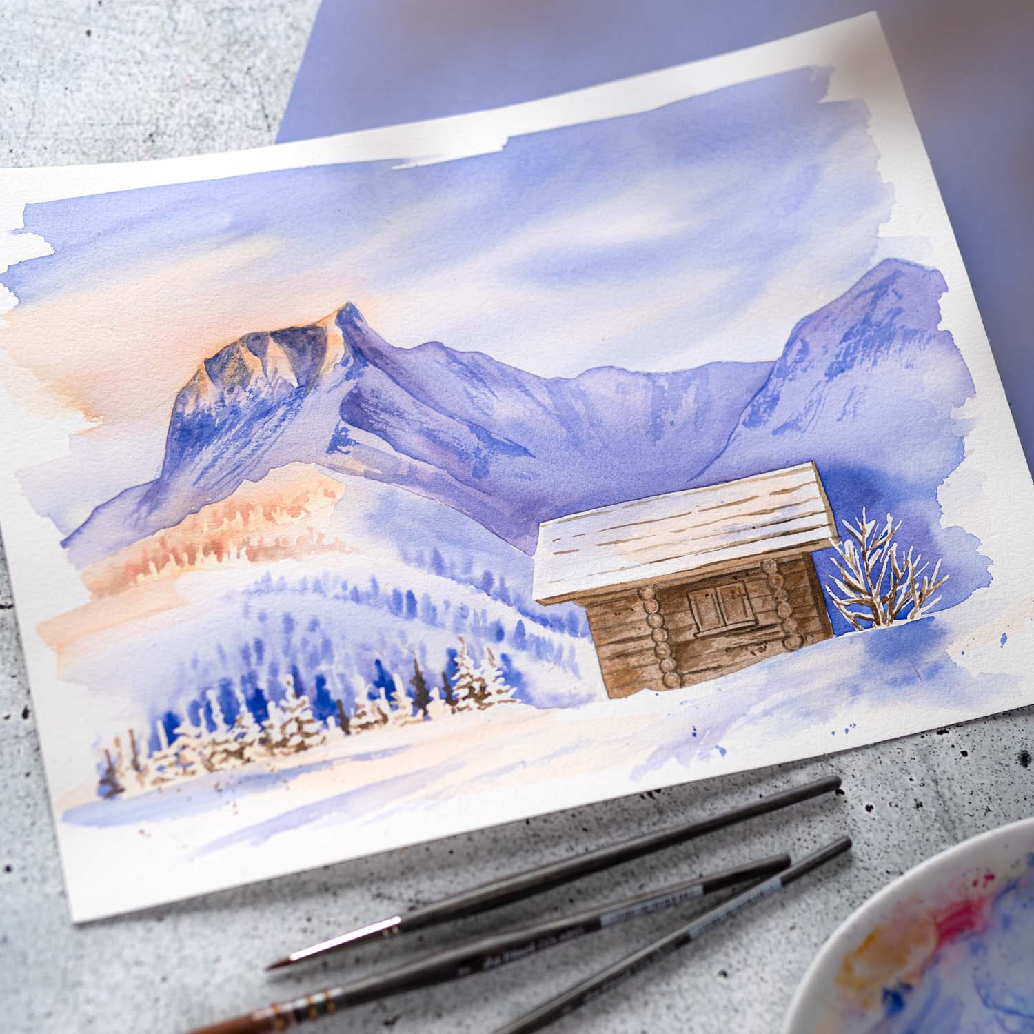 Alpengluehen_Aquarell_Workshop